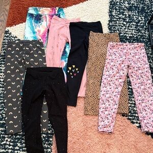 Kids Leggings set of 7 Variety Pack - Size 7/8